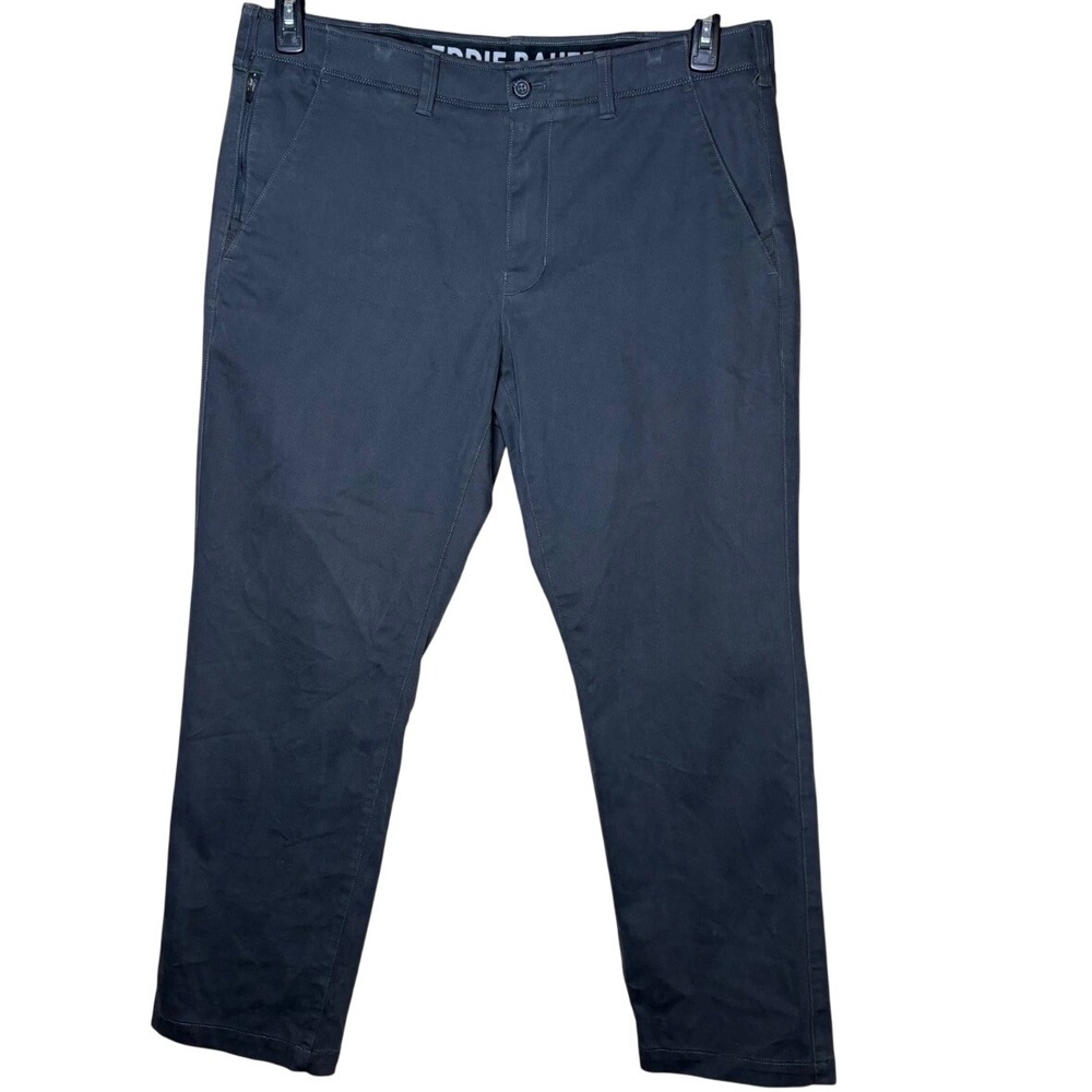 Eddie Bauer Mens 38x32 Pants Gray Horizon Guide Chino Stretch Hiking Casual